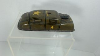 Vintage 1950 ' s Tin Toy Argo USA Army Military Machine Gunner Car 2