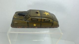 Vintage 1950 ' s Tin Toy Argo USA Army Military Machine Gunner Car 4