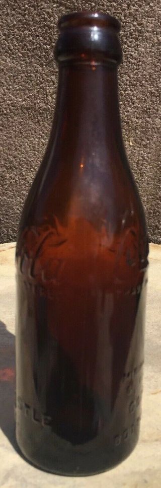 Rare Amber Straight Side Coca Cola Bottle Greencastle Indiana 6