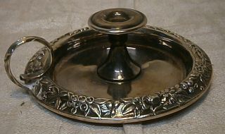 Antique S Kirk & Son Sterling Silver Chamber Candlestick Candle Holder