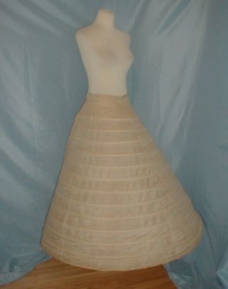 Antique Dress Hoop Cage 1860 Cotton Very Rare Museum D - Accessioned