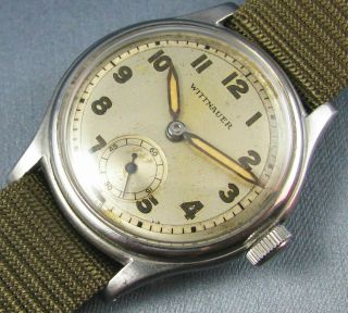 Vintage Longines Wittnauer Stainless Steel WW2 Military Style Mens Watch 15j 7