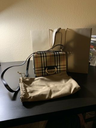 Burberry Woman The Small Vintage Check And Leather D - Ring Bag