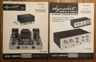Vintage DYNACO Dynakit Stereo 70 Tube Amplifier,  Pre - Amp PAS - 2,  FM - 1 Dynatuner 10