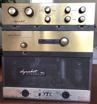 Vintage Dynaco Dynakit Stereo 70 Tube Amplifier,  Pre - Amp Pas - 2,  Fm - 1 Dynatuner