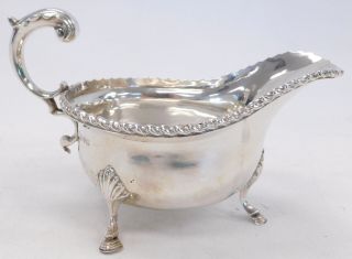 Antique George Nathan & Ridley Hayes Chester,  1911 Solid Silver Sauce Boat - T04