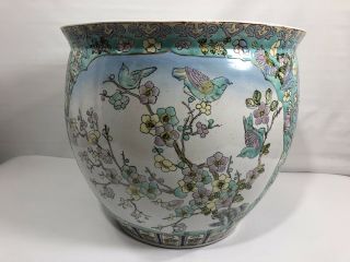 Chinese Porcelain Antique Jardiniere Planter Figures,  Flowers,  Vases