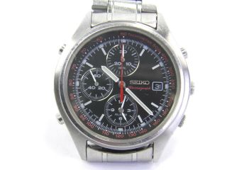Vintage Mens Seiko Chronograph 7t32 - 7c60 Stainless Steel Quartz Wrist Watch