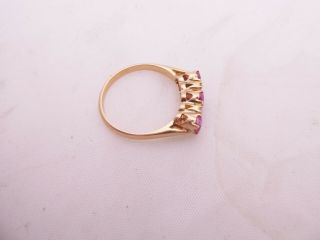 18ct gold diamond ring,  pink sapphire art deco design ring 18k 750 2
