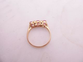 18ct gold diamond ring,  pink sapphire art deco design ring 18k 750 3
