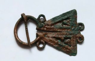 AUTHENTIC MEDIEVAL VIKING BRONZE PENANNULAR OMEGA BROOCH - 8th - 10th cent.  A.  D.  (6) 2