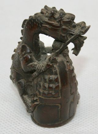Japanese Resin Netsuke Of A Dragon Clasping A Barrel