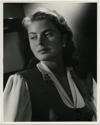 Stunning 1940s Vintage Ernest A.  Bachrach Ingrid Bergman Large Format Photograph
