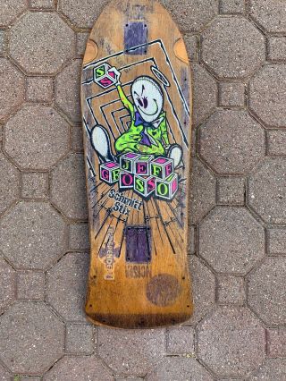 Vintage Jeff Grosso,  Schmitt Stix Skateboard,  Santa Cruz,  80s Skateboarding