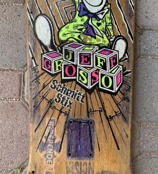 Vintage Jeff Grosso,  Schmitt Stix Skateboard,  Santa Cruz,  80s Skateboarding 6