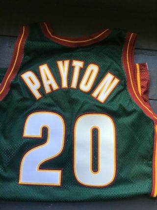 100 Authentic Gary Payton Vintage Champion Sonics Jersey Size 42 Mens