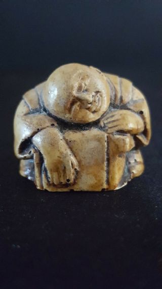 Antique/vintage? Japanese Carved Katabori - Netsuke - Man Resting His Head/sleeping
