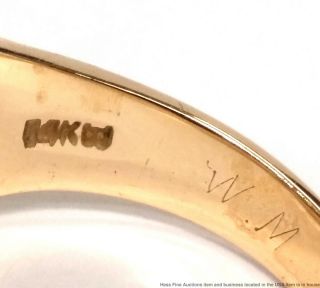 14K Yellow White Gold Fine Diamond Mens Vintage 1969 Masonic Ring Size 10.  5 6