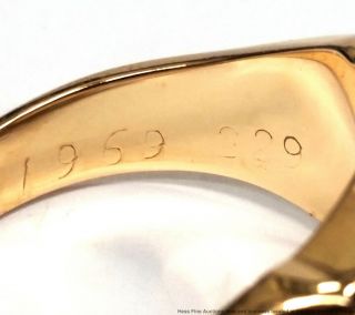 14K Yellow White Gold Fine Diamond Mens Vintage 1969 Masonic Ring Size 10.  5 7