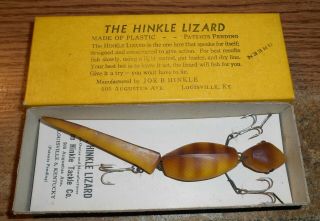 Vintage Hinkle Lizard/very Rare Kentucky Lure/with Box/nice