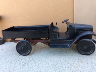 1920s Buddy L Dump Truck Hydraulic Lift Vintage Pressed Steel Toy Truck 2