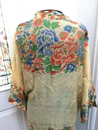 Antique Vintage Silk Pongee 1920’s Robe 2