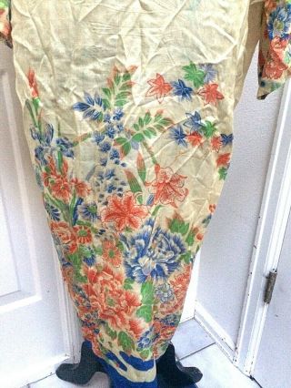 Antique Vintage Silk Pongee 1920’s Robe 4