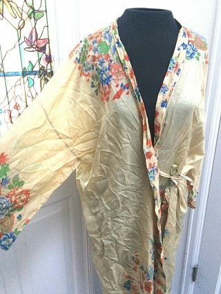Antique Vintage Silk Pongee 1920’s Robe 6