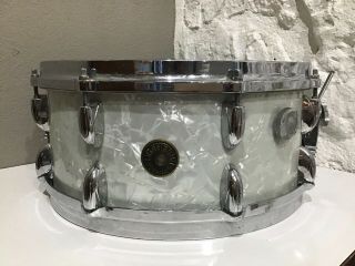 Vintage Gretsch 60s Round Badge Snare Drum Pearl Wrap 6.  5 X 14
