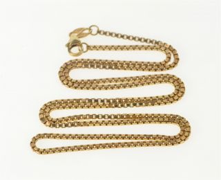 14k 1.  5mm Square Classic Box Chain Link Necklace 20 " Yellow Gold 03