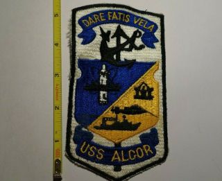 Extremely Rare Wwii Uss Alcor (ak - 259) Victory Class Cargo Ship Patch.  Rare