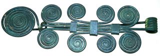 Extra Large Etruscan Bronze Spiral Fibula