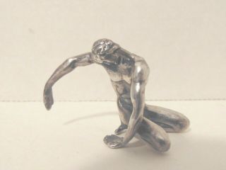 Sterling Figure Of Atlas? Solid 925.  Marked On The Bottom.  Name And 925.
