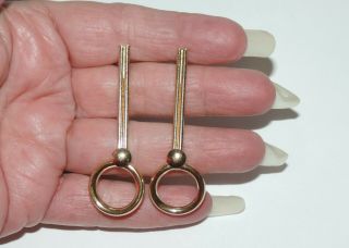 Vintage Estate 14k Yellow Gold 54mm Drop / Dangle Earrings 3.  17 Grams 2 Inches