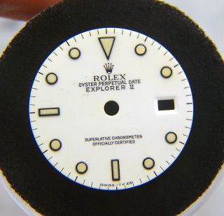 Vintage Rolex Explorer Ii 16550 16570 Tropical Cream Tritium Watch Dial