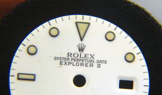 Vintage Rolex Explorer II 16550 16570 Tropical Cream Tritium Watch Dial 2