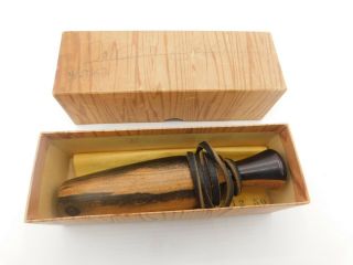 Iverson Antique Hand Made Ebony Duck Call with Papers 10