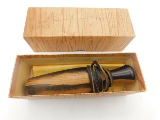 Iverson Antique Hand Made Ebony Duck Call with Papers 2