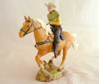 Vintage Beswick Model 1377 Palomino Horse Figurine W/mounted Cowboy