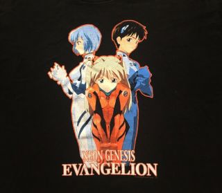 Vintage Neon Genesis Evangelion T Shirt Anime Akira Large Hook Ups 2