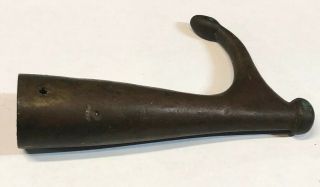 HEAVY DUTY BRONZE NAUTICAL BOAT HOOK FOR GRABBING CLEAT LINES 6 3/4” LONG 2