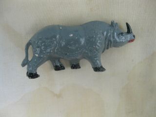 Unknown Mfg France Vintage Plastic Rhinoceros Zoo Animal 1950s