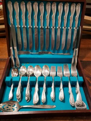 Wm Rogers Reinforced Silver Plate Celebration 1959 Flatware 84 Pc Set Service 15