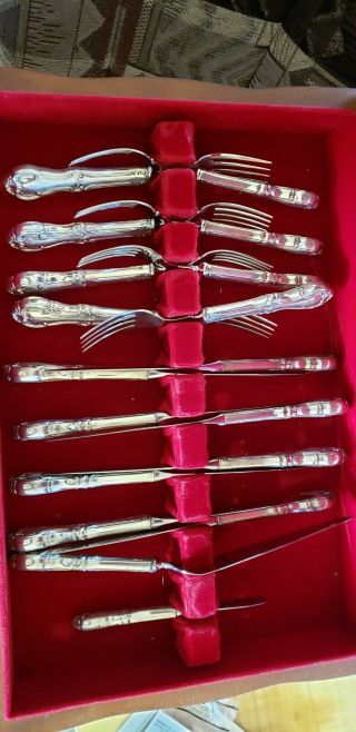 Joan Of Arc Sterling Silver Handled Knives And Forks