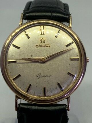 Vintage Omega Geneve 9k Solid Gold Watch Cal.  600,  Repair