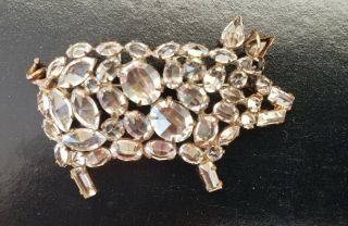 Rare Pig Costume Broach,  Schreiner York,  Signed Jewelry Pin,  Curly Tail
