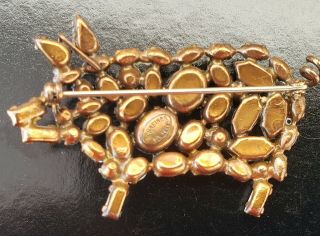 Rare Pig costume Broach,  Schreiner York,  signed jewelry Pin,  Curly Tail 3