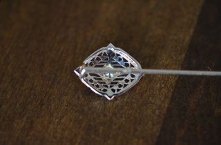 ART DECO PLATINUM FILIGREE DIAMOND STICK PIN 4