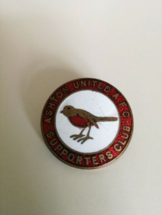 Vintage Enamel Ashton United Football Supporters Badge