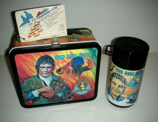 The Fall Guy Lee Majors Vintage Metal Lunch Box W/thermos 1981 C 9